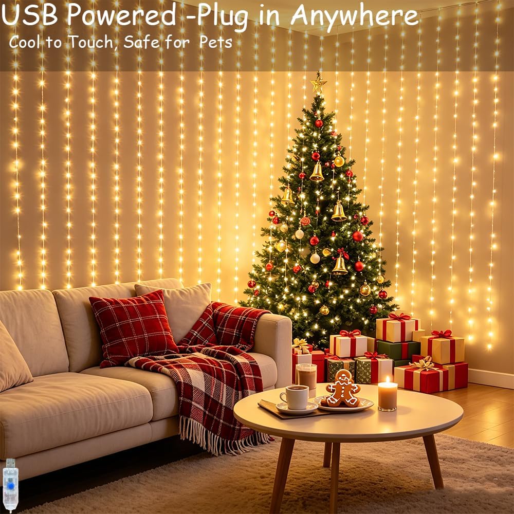 Warm White Fairy Curtain Lights