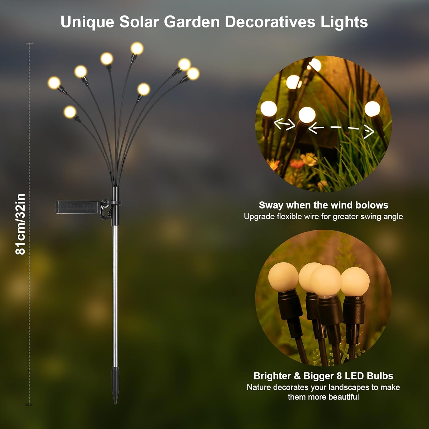 Four-Pack Solar Firefly Lights - Image 3