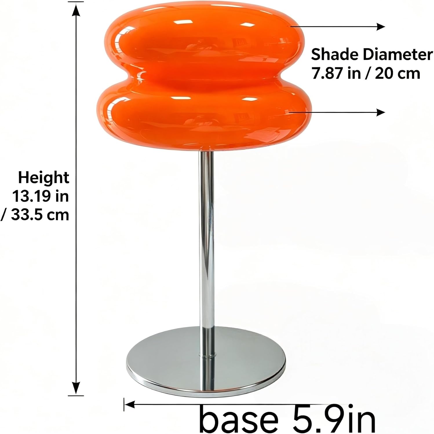 Mushroom Bedside Lamp, Dimmable - Vintage Style for Nightstands, Orange