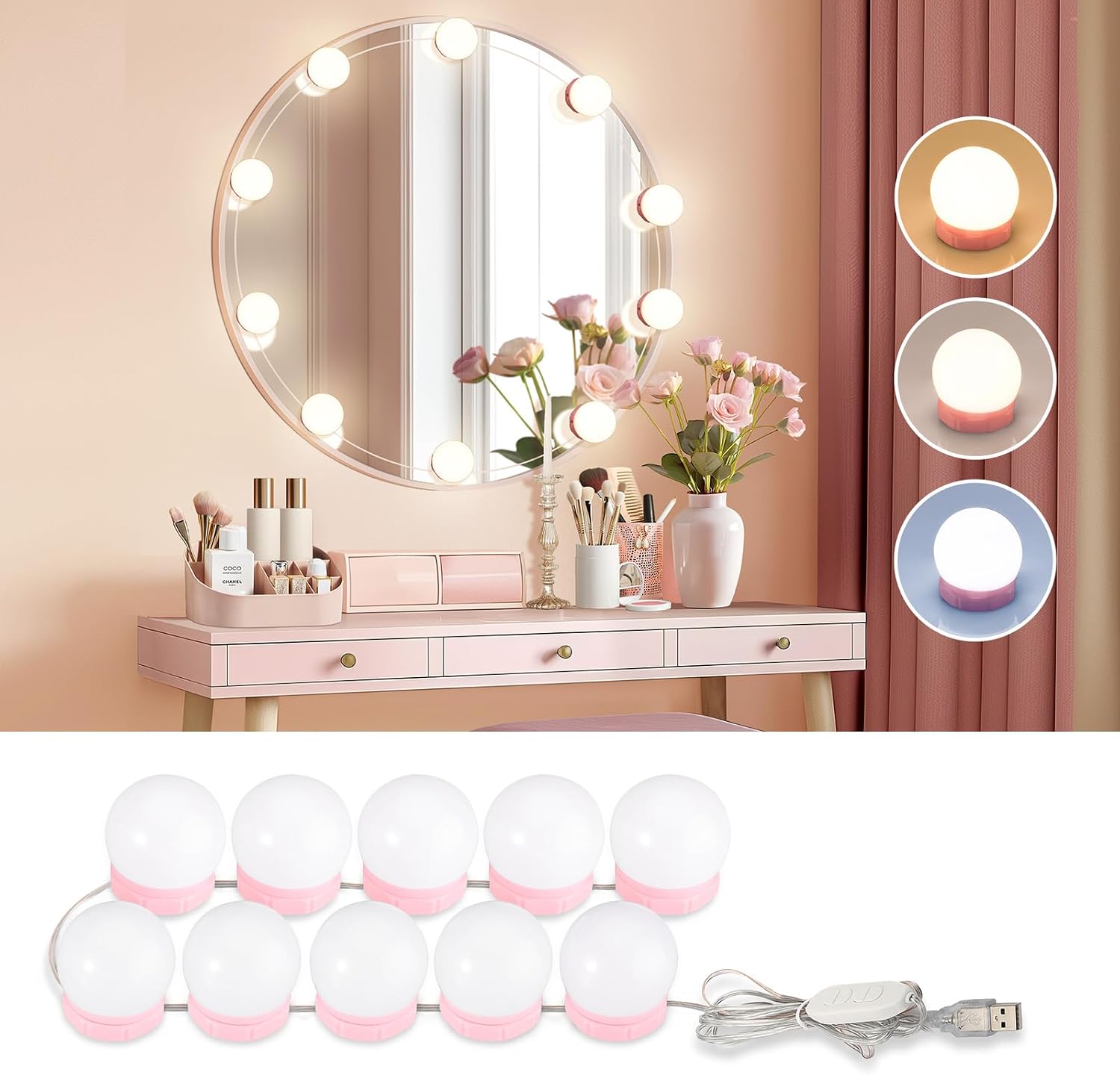 Hollywood Style Vanity Mirror Lights - Image 8